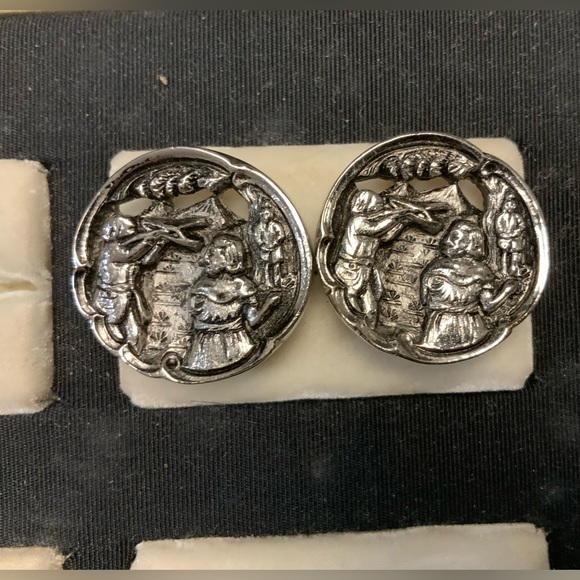 Vintage Egyptian Scene Cuff Links - Picture 1 of 3